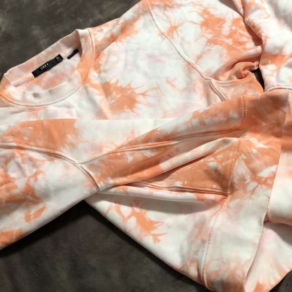 NWOT Obey Warden Tie Dye pullover sweatshirt in peach, XS - Picture 4 of 5